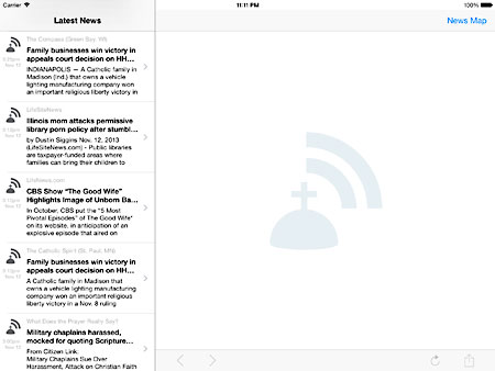 CNL Mobile App on iPad - News List Home